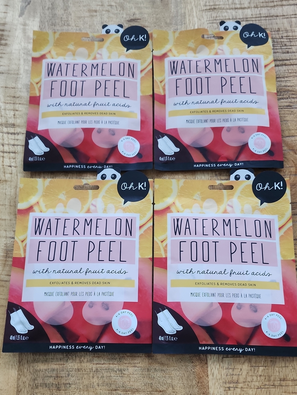 OH K! Watermelon Foot Peel Foot Mask Exfoliate Pedicure - 4 Packs